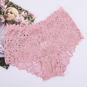 Dámské růžové krajkové kalhotky - Spodní prádlo