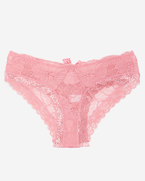 Dámské růžové krajkové kalhotky - Spodní prádlo