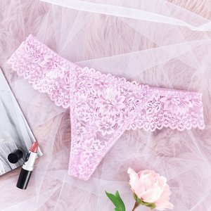 Dámské růžové krajkové tanga - spodní prádlo