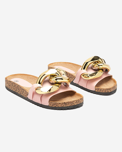 Dámské růžové pantofle se zdobením Sofig- Footwear