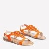 Dámské sandály Neon oranžové s květinami Madlen - Obuv