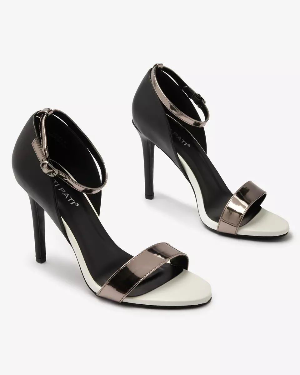 Dámské sandály na jehle v černobílé barvě Siefla- Obuv