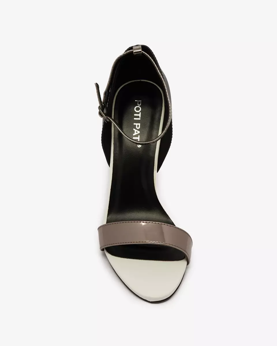 Dámské sandály na jehle v černobílé barvě Siefla- Obuv