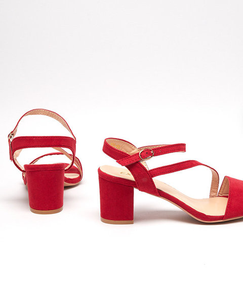 Dámské sandály na sloupku v červené barvě Klodu - Boty