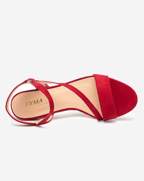 Dámské sandály na sloupku v červené barvě Klodu - Boty