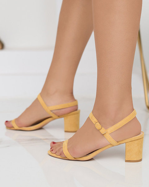 Dámské sandály na sloupku ve žluté barvě Usopi - Obuv