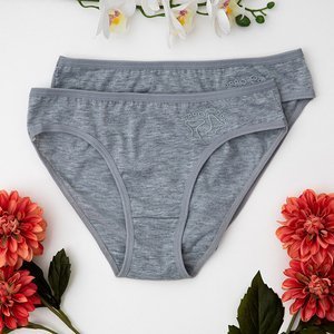 Dámské šedé bavlněné kalhotky 2 / balení - spodní prádlo