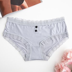 Dámské šedé lesklé kalhotky - Spodní prádlo