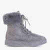 Dámské šedé šněrovací sněhové boty Evitina - obuv