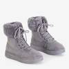 Dámské šedé šněrovací sněhové boty Evitina - obuv