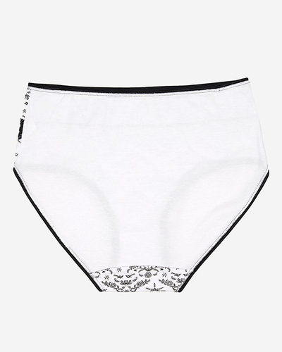 Dámské slipy s potiskem v bílé barvě PLUS SIZE- Spodní prádlo