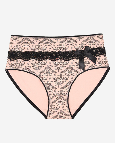 Dámské slipy s potiskem v růžové barvě PLUS SIZE- Spodní prádlo