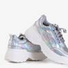 Dámské stříbrné holografické tenisky se silnou podrážkou Free And Young - obuv