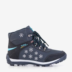 Dámské tmavě modré boty Flakes se sněhovými vločkami - Obuv