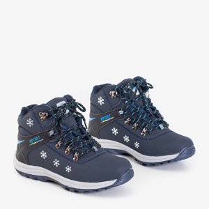 Dámské tmavě modré izolované sněhové boty s dekoracemi Aliza - obuv