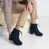 Dámské tmavě modré kotníkové boty na vysokém podpatku Minor - obuv