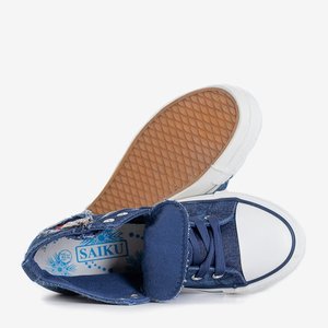 Dámské tmavě modré tenisky s nášivkami Edward - Shoes