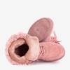Dámské tmavě růžové šněrovací sněhové boty Evitina - obuv