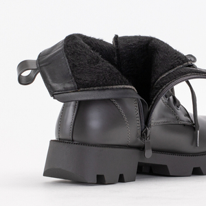 Dámské tmavě šedé boty na plochém podpatku od Norella - Boty