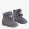 Dámské tmavě šedé sněhové boty s dekoracemi Iracema - obuv