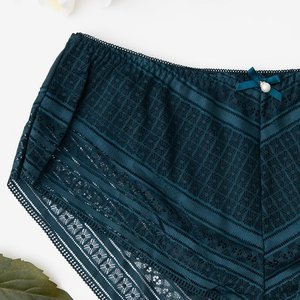 Dámské tmavě zelené krajkové kalhotky - spodní prádlo