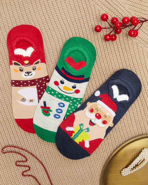 Dámské vánoční ponožky s potiskem 3/bal - spodní prádlo