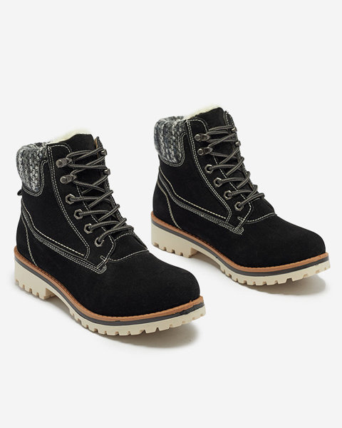 Dámské zateplené boty typu trapper v černé barvě Ebrac- Obuv