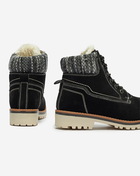 Dámské zateplené boty typu trapper v černé barvě Ebrac- Obuv