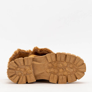 Dámské zateplené eko-semišové velbloudí boty Zulika - Obuv