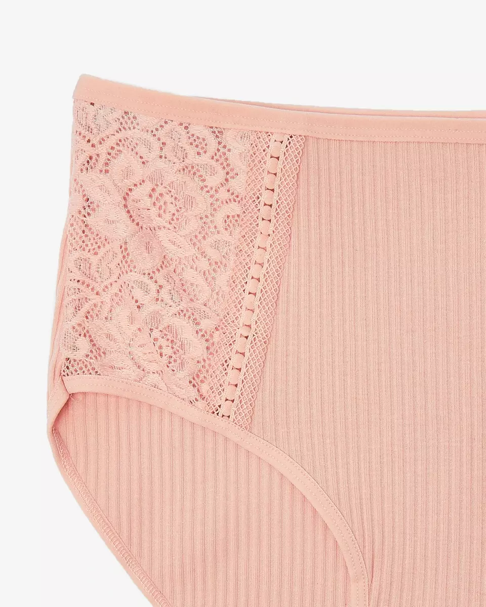 Dámské žebrované kalhotky v růžové barvě PLUS SIZE - Spodní prádlo