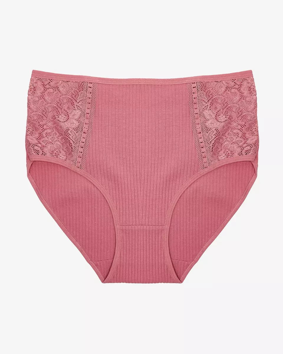 Dámské žebrované kalhotky v tmavě růžové barvě PLUS SIZE - Spodní prádlo