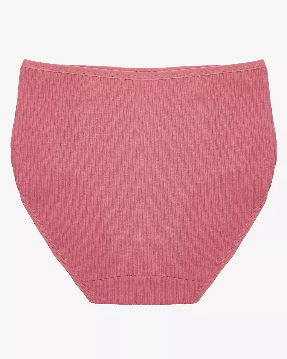 Dámské žebrované kalhotky v tmavě růžové barvě PLUS SIZE - Spodní prádlo