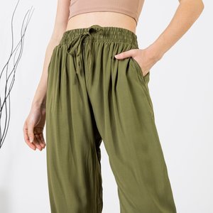 Dámské zelené haremové kalhoty - Oblečení