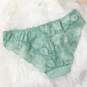 Dámské zelené kalhotky s krajkou - Spodní prádlo