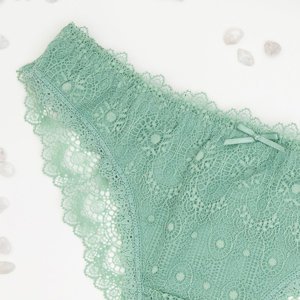 Dámské zelené krajkové brasilany - spodní prádlo