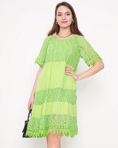 Dámské zelené krajkové šaty - Oblečení