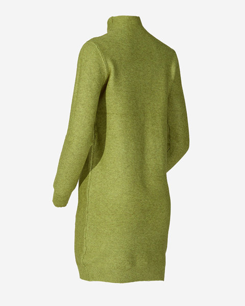 Dámské zelené svetrové šaty s rolákem - Oblečení
