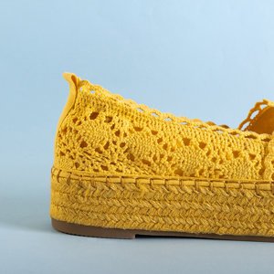 Dámské žluté prolamované espadrilky na platformě Abra - obuv