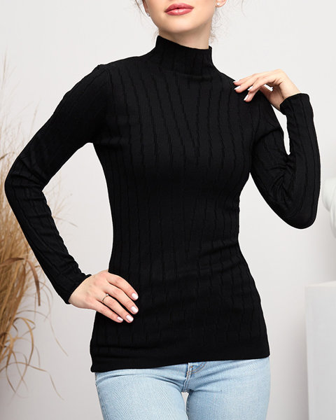 Dámský černý svetr s rolákem - Oblečení