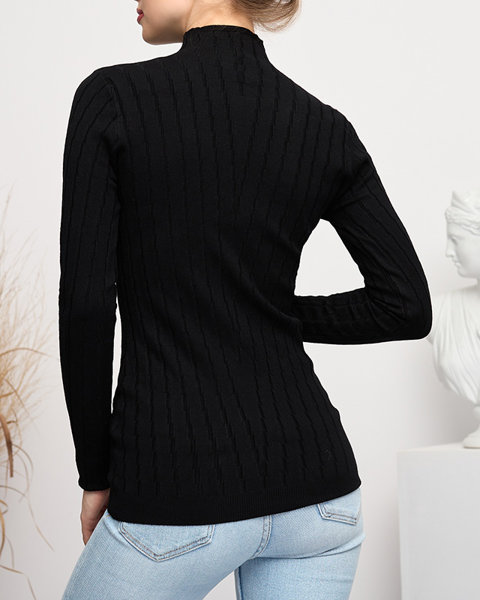 Dámský černý svetr s rolákem - Oblečení