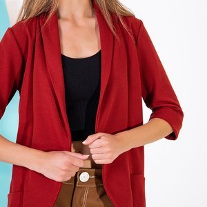 Dámský červený plášť bez zapínání - Oblečení