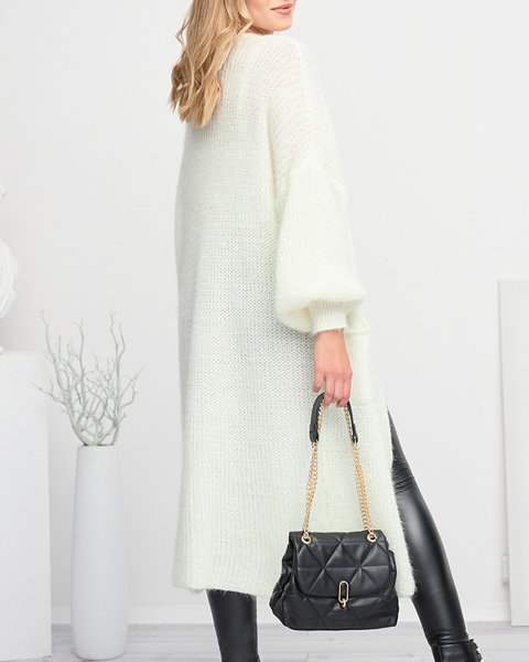 Dámský krémový svetr s dlouhými peleríny - Oblečení