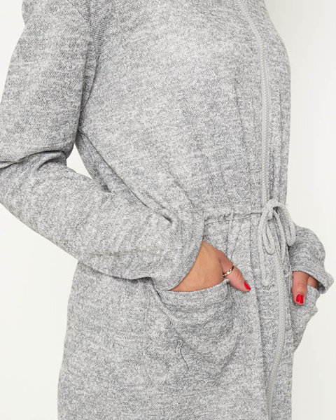 Dámský šedý svetr cardigan - Oblečení