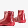 Dětské červené lakované boty s květinami Refan - obuv