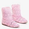 Dětské pantofle s růžovými krajkami Abigale - Obuv 1