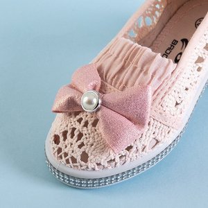 Dětské růžové krajkové návleky na Ozanu - obuv