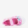 Dětské růžové květinové mini baleríny - obuv
