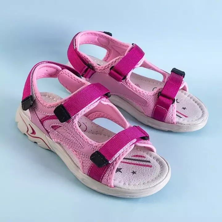 Dětské sandály OUTLET Fuchsia se suchým zipem Bloccia - obuv