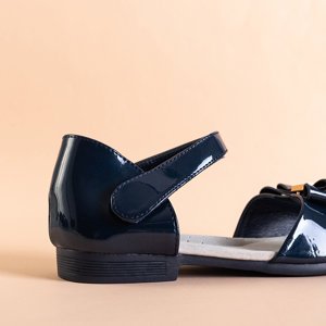 Dětské tmavomodré sandály s mašlí Loqi - Obuv