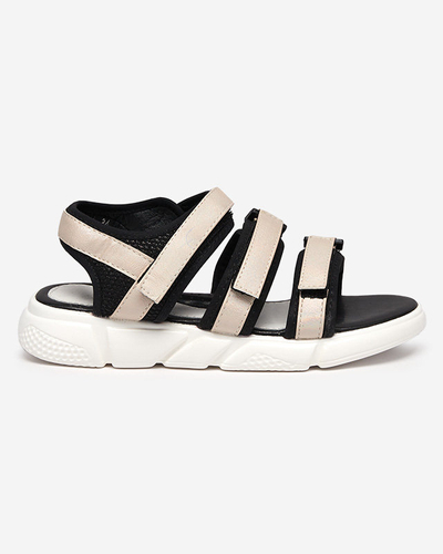 Dívčí sandály se zapínáním na suchý zip v béžové barvě Mumin-Shoes